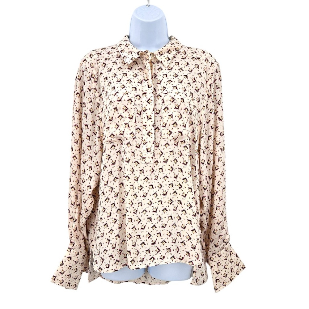 Reiss Pia Geometric Printed Shirt NWOT Size 8